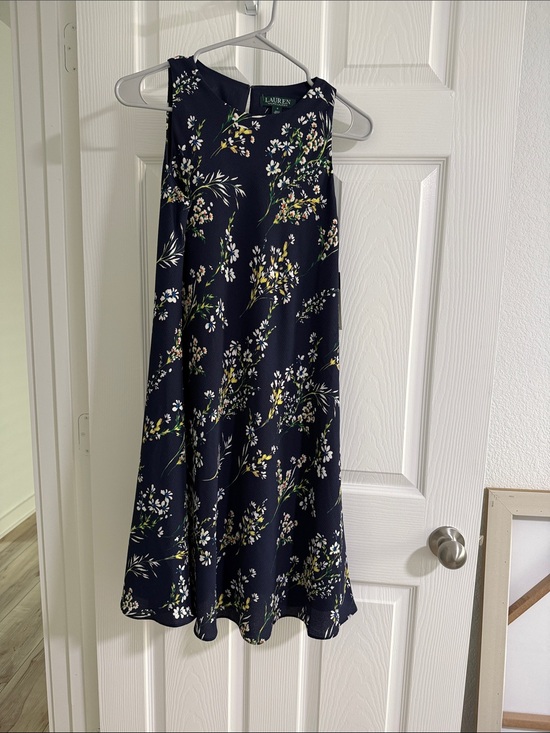 Lauren Ralph Lauren Dresses & Skirts - Lauren Ralph Lauren Navy Floral Swing Skirt with White and Yellow Blooms